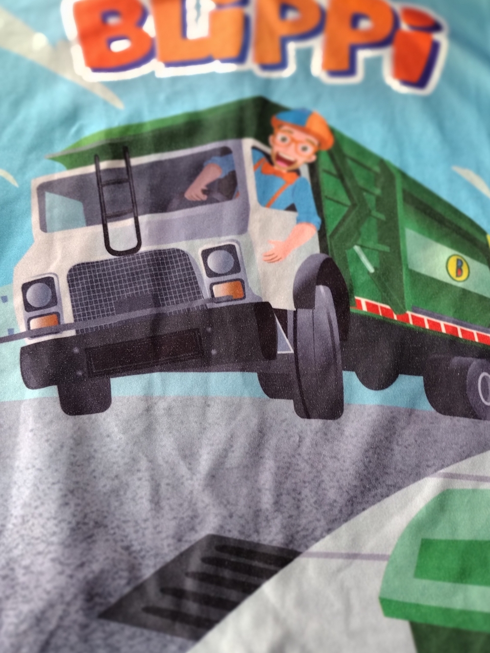 Blippi Kids Tee with Green Truck Graphic